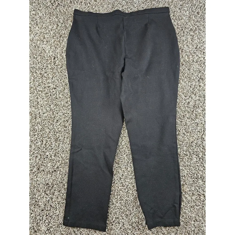Anne Klein Womens Sz L Pull On Skinny Leg Dress Pants Black Tummy Slimming - Picture 4 of 4